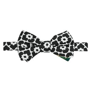 Paisley & Gray - Black & White Floral Pattern Bow Tie